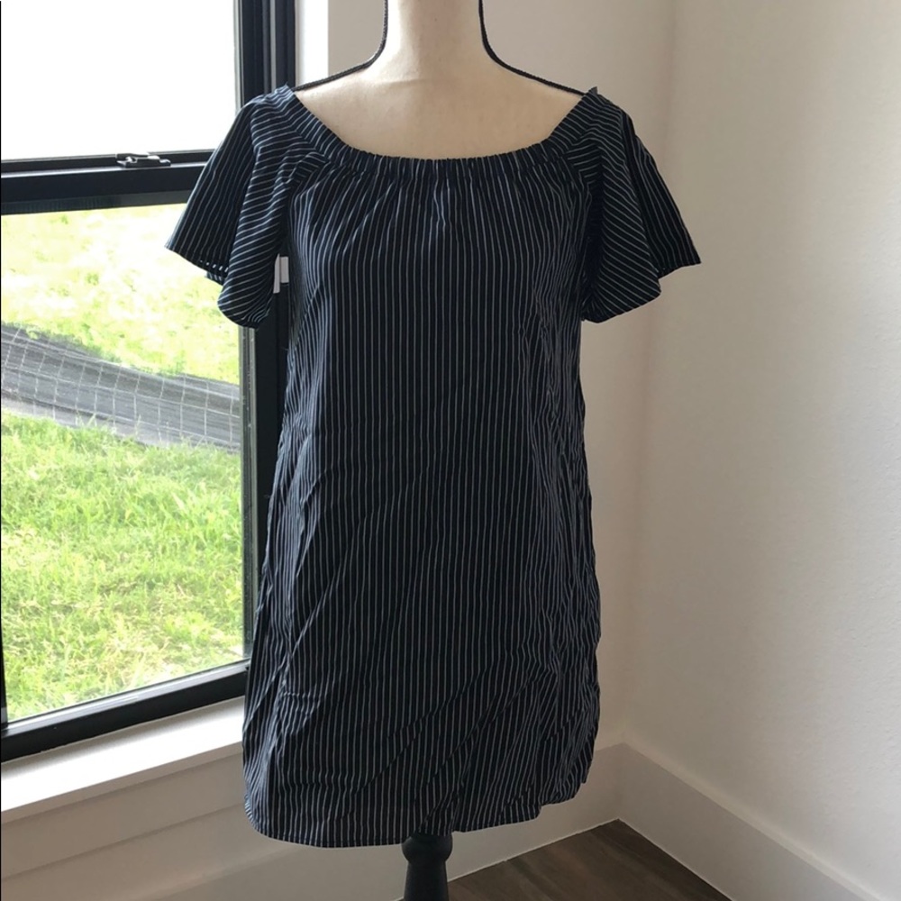 Banana republic XS petite navy stripe dress